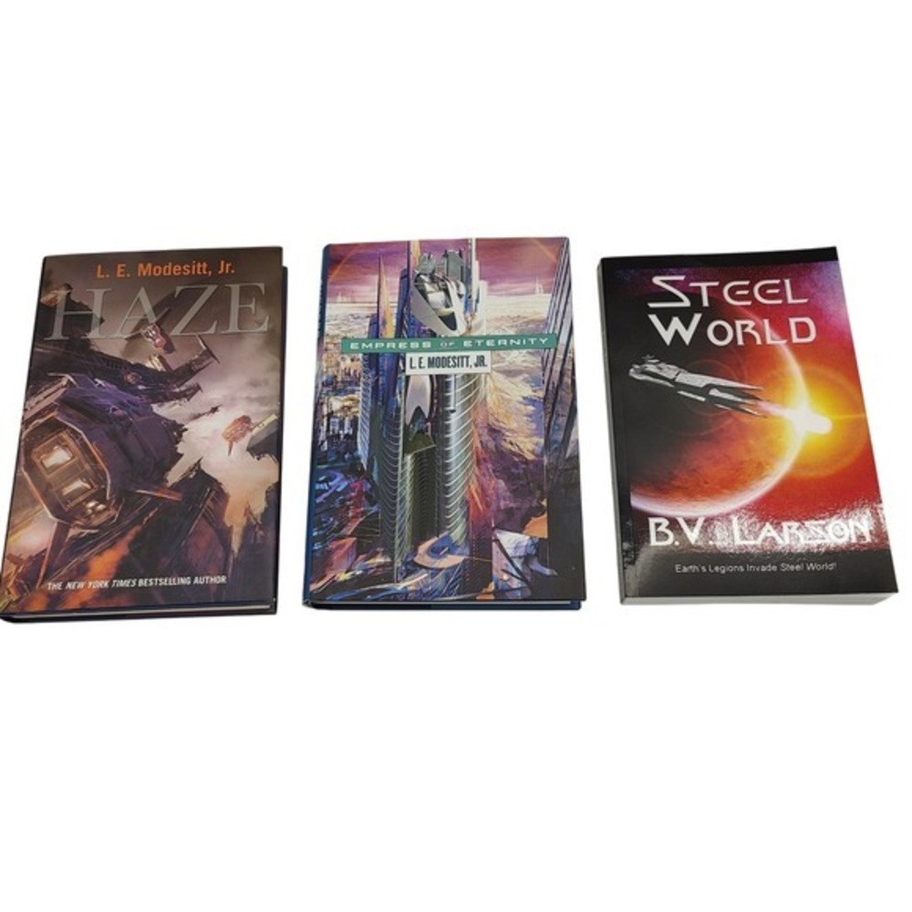 3 Books Lot Bundle Tor Sci-Fi Modesitt Larson Cyberpunk Space Opera Military